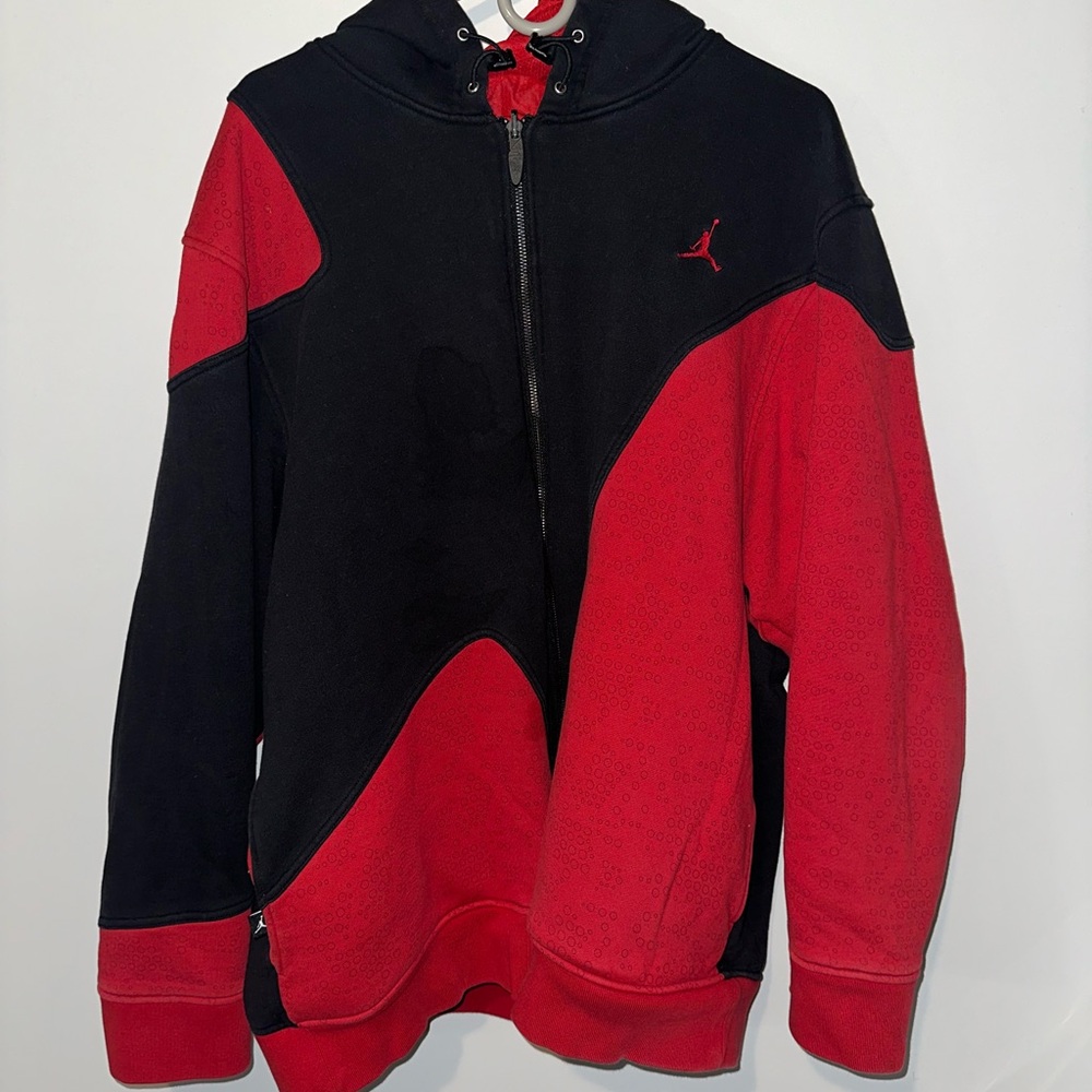 Michael Jordan Black and Red Zip Up Hoodie